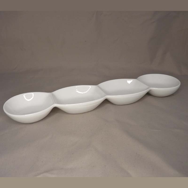 Ramequin white porcelain 4 compartments