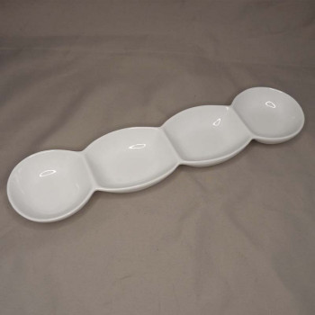 Ramequin white porcelain 4 compartments