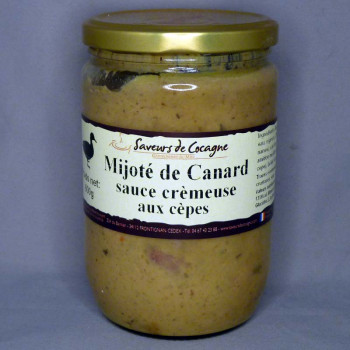Mijoté de Canard sauce crémeuse aux cèpes 600g