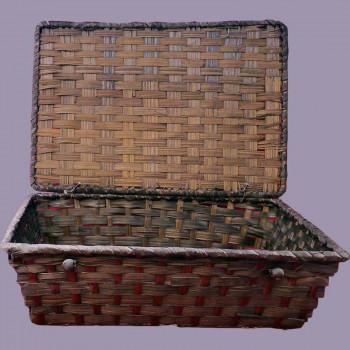 Bamboo box rectangle brown color 33x23x11 cm